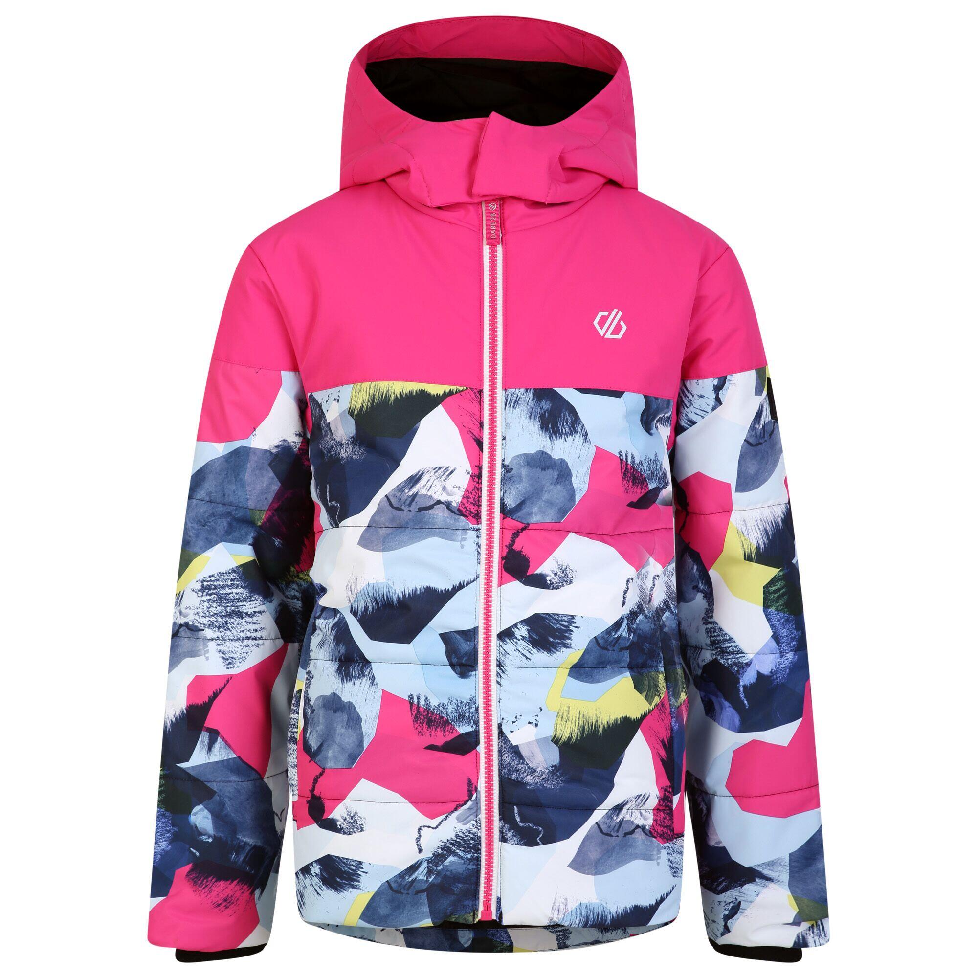 DARE 2B Childrens/Kids Liftie Abstract Mountain Ski Jacket (Pure Pink/Quiet Blue)