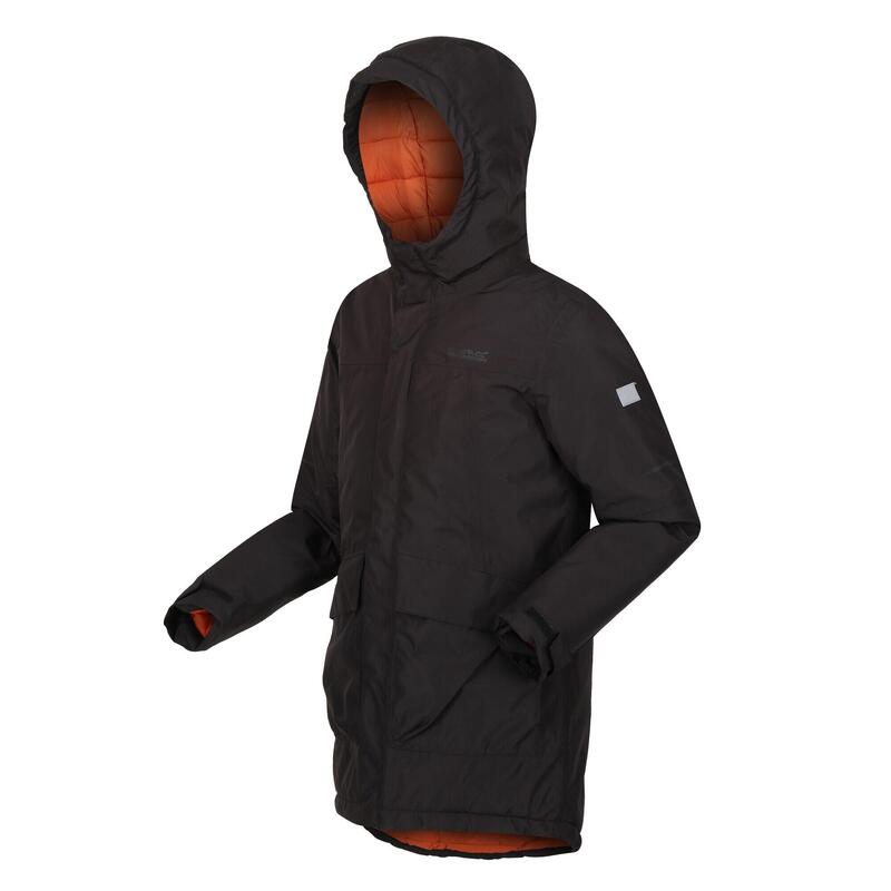 Blouson de ski FARBANK Enfant (Noir / Orange brûlé)