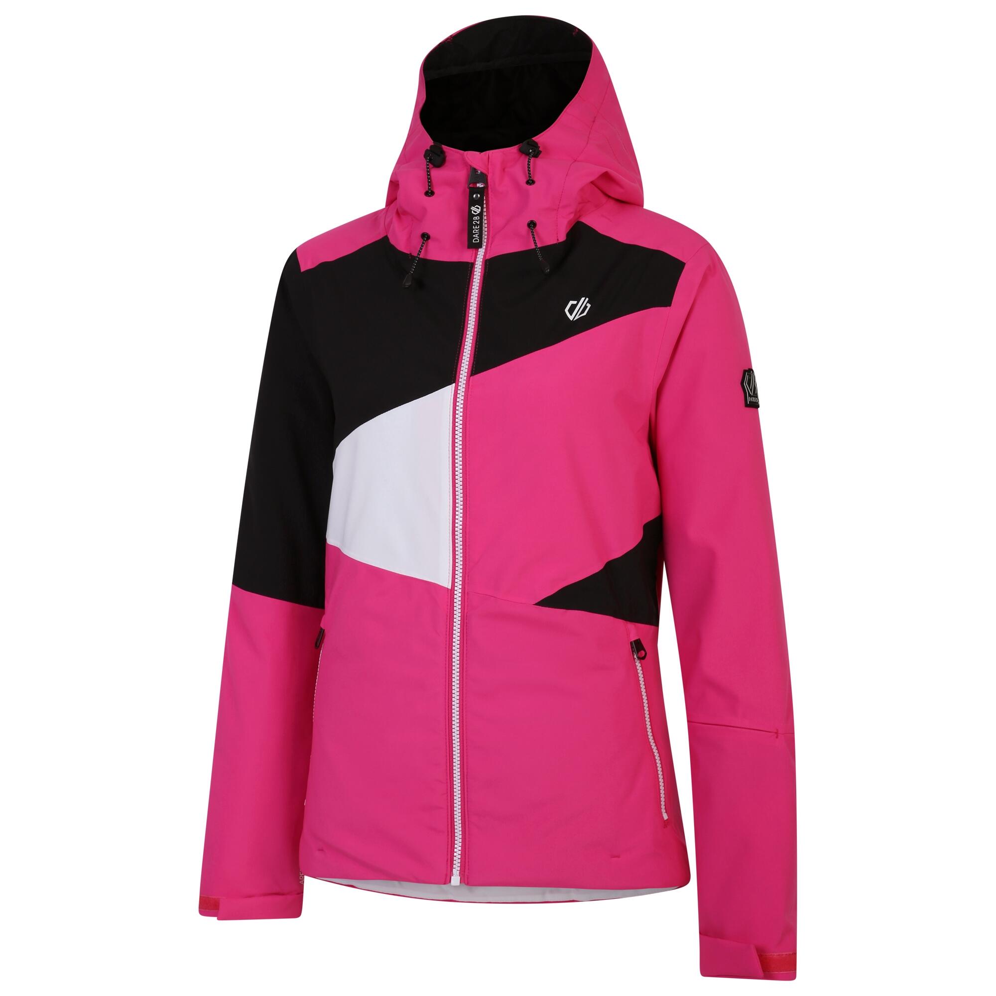 Womens/Ladies Ice Colour Block Ski Jacket (Pure Pink/Black) 3/5