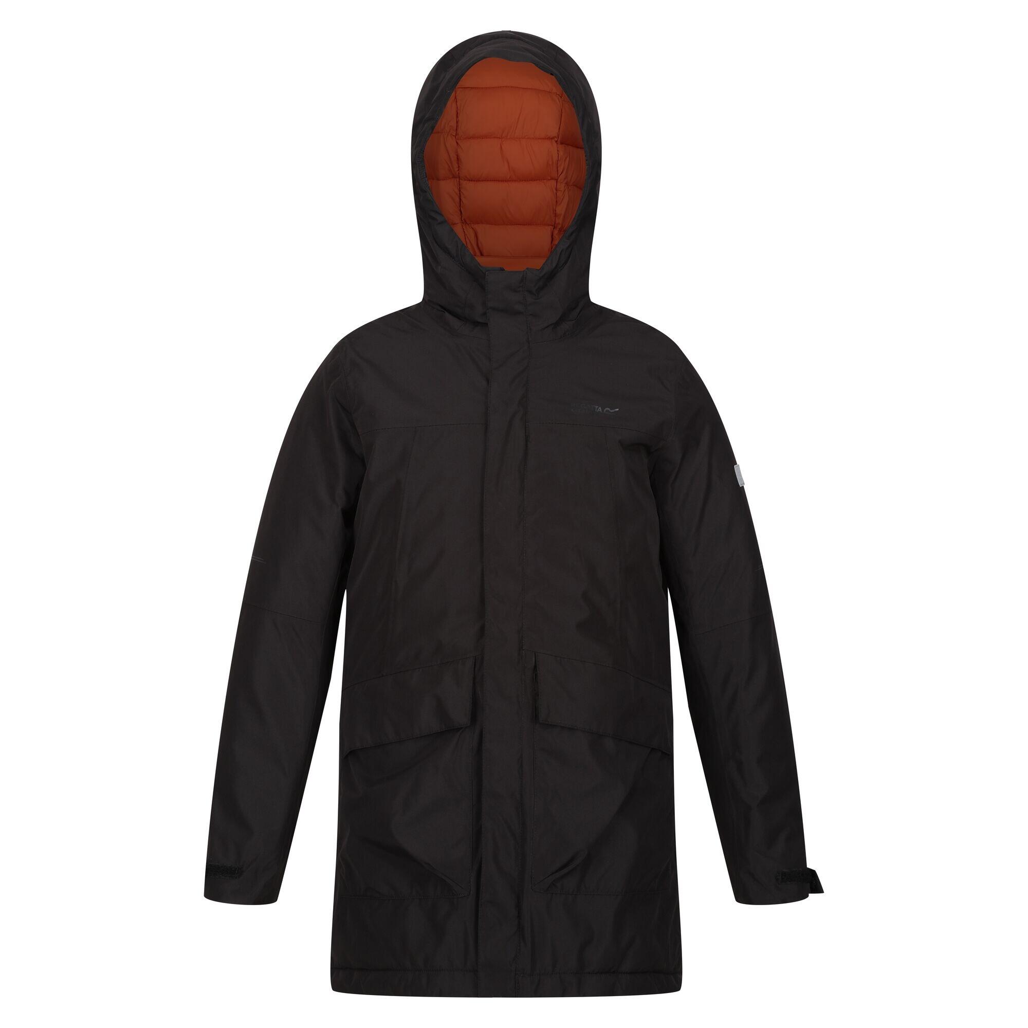 REGATTA Childrens/Kids Farbank Ski Jacket (Black/Burnt Copper)