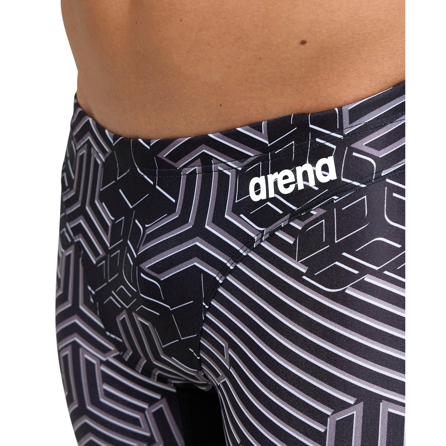 ARENA Uomo Espiral Swim Jammer - Costume Da Bagno Jammer Con Design A Spirale Verde E Blu - Taglia 2A064/38/78 - 2