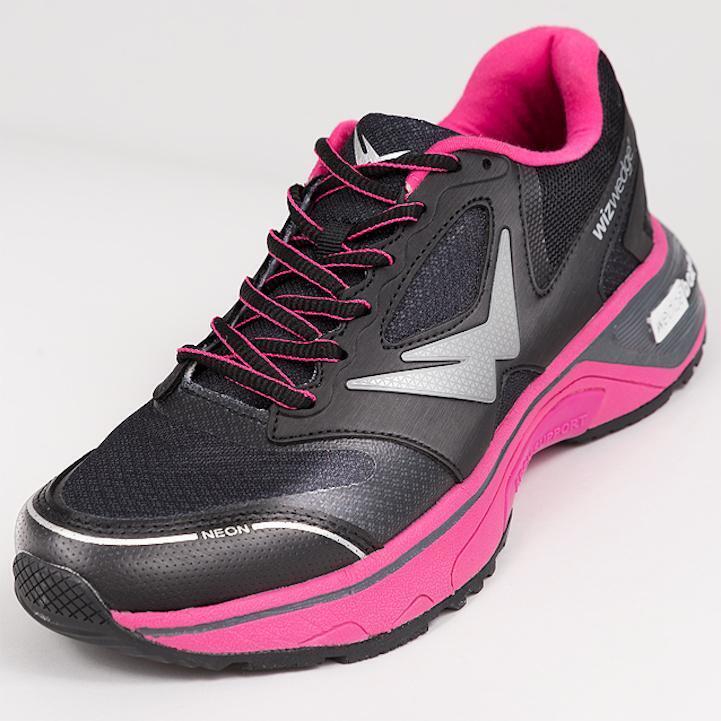 Chaussures de running femme Wizwedge Neon universelle Noir Fuschia