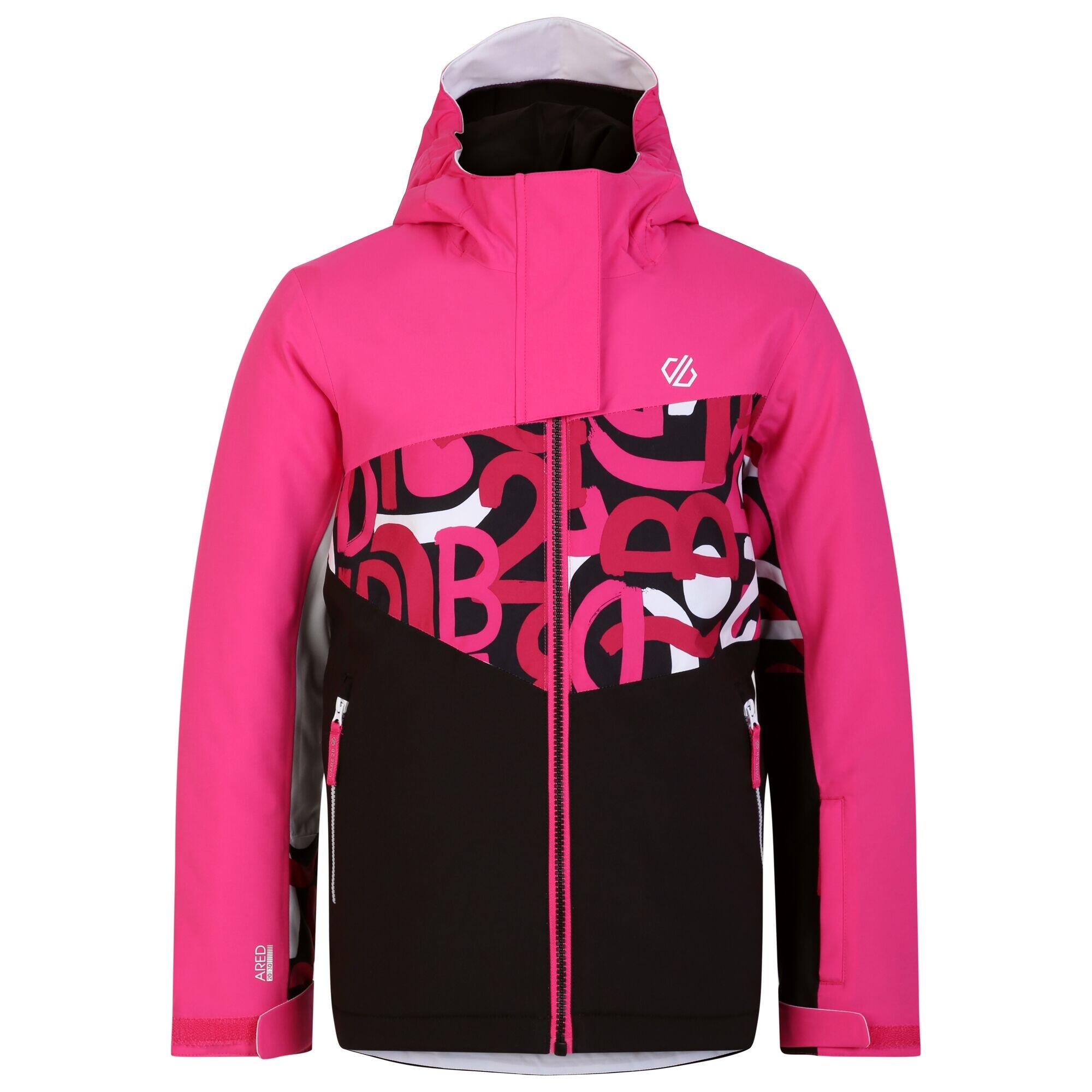 DARE 2B Childrens/Kids Humour II Graffiti Ski Jacket (Pure Pink/Pink)
