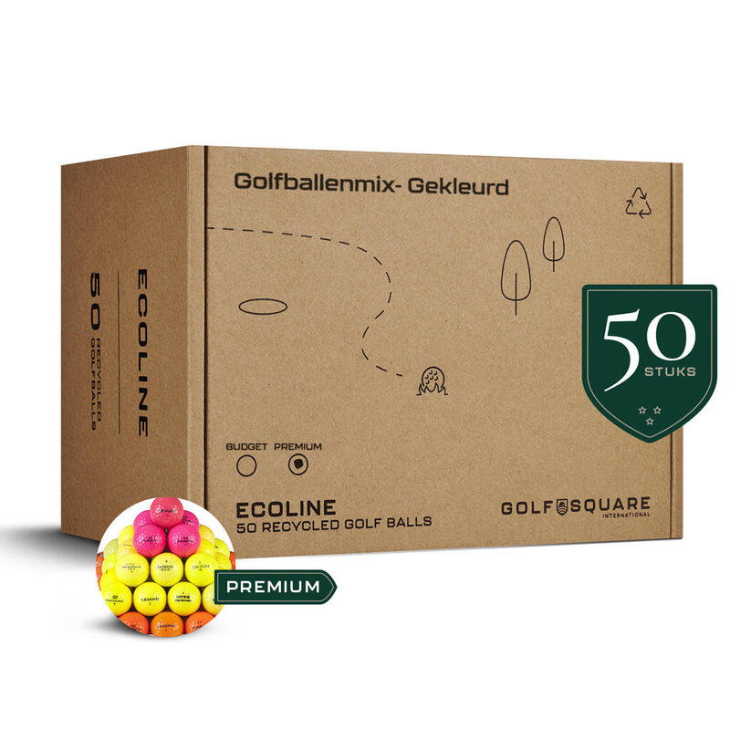 Tweedehands Golfballenmix - Gekleurd | Premium Mix, 50 Stuks