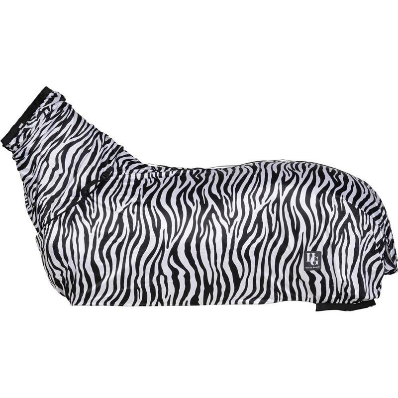 Couverture Anti-Mouches Équestre Comfort Pro Zebra – Tissu Léger, Respirant, Motif Zèbre, Protection Insectes, 145 Cm