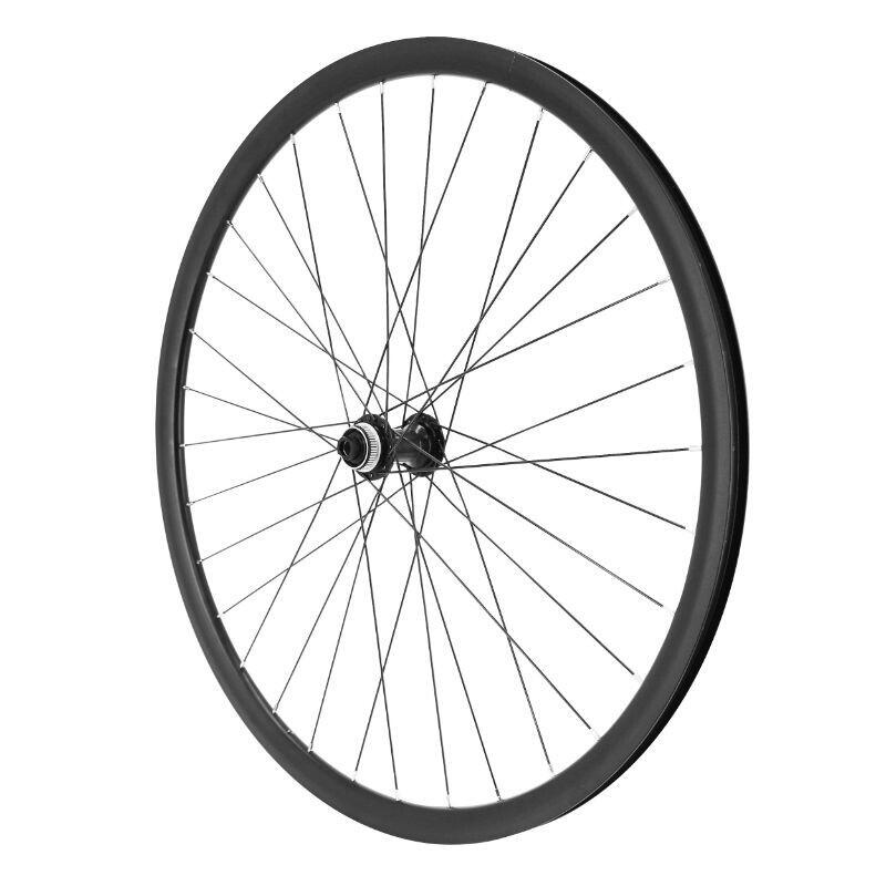 Roue avant disque tubeless axe traversant rayon acier P2R Shimano RS470 2/4