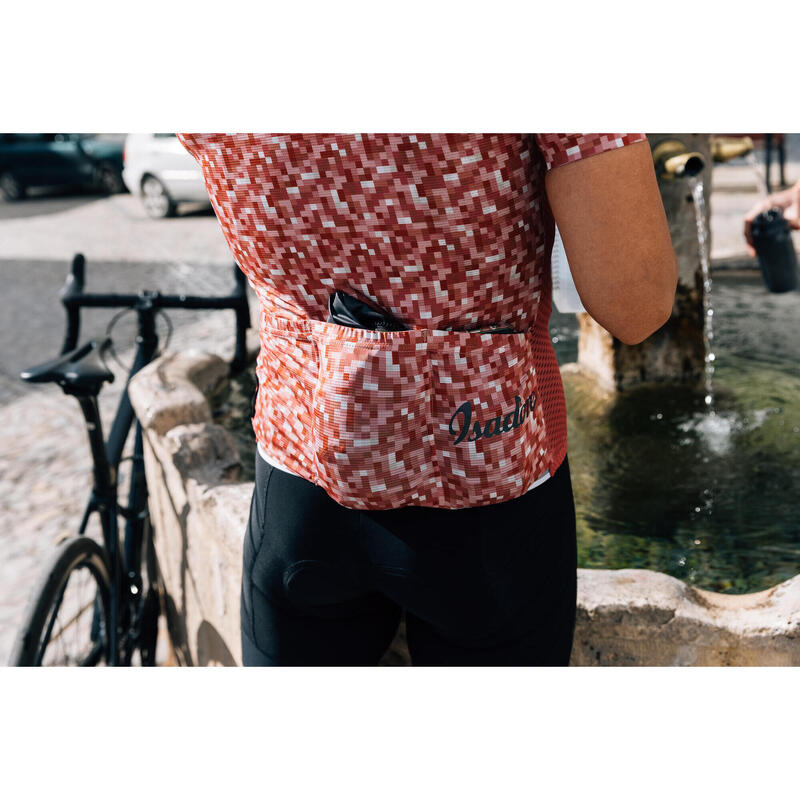 Maillot à manches courtes de cyclisme pour femmes Alternative Rouge Minéral