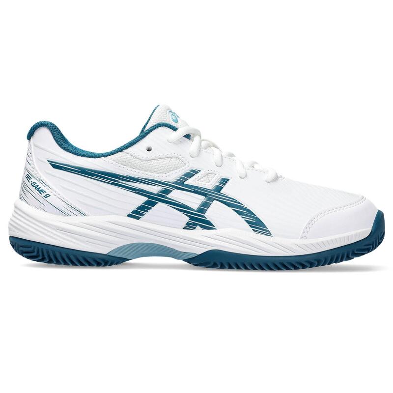 Zapatillas Tenis Niños- ASICS Gel-Game 9 GS Clay/OC - White/Restful Teal