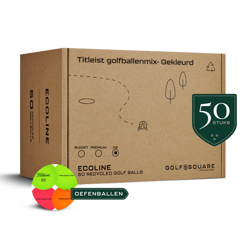 Tweedehands Titleist Golfballenmix - Gekleurd | Premium Mix, 50 Stuks