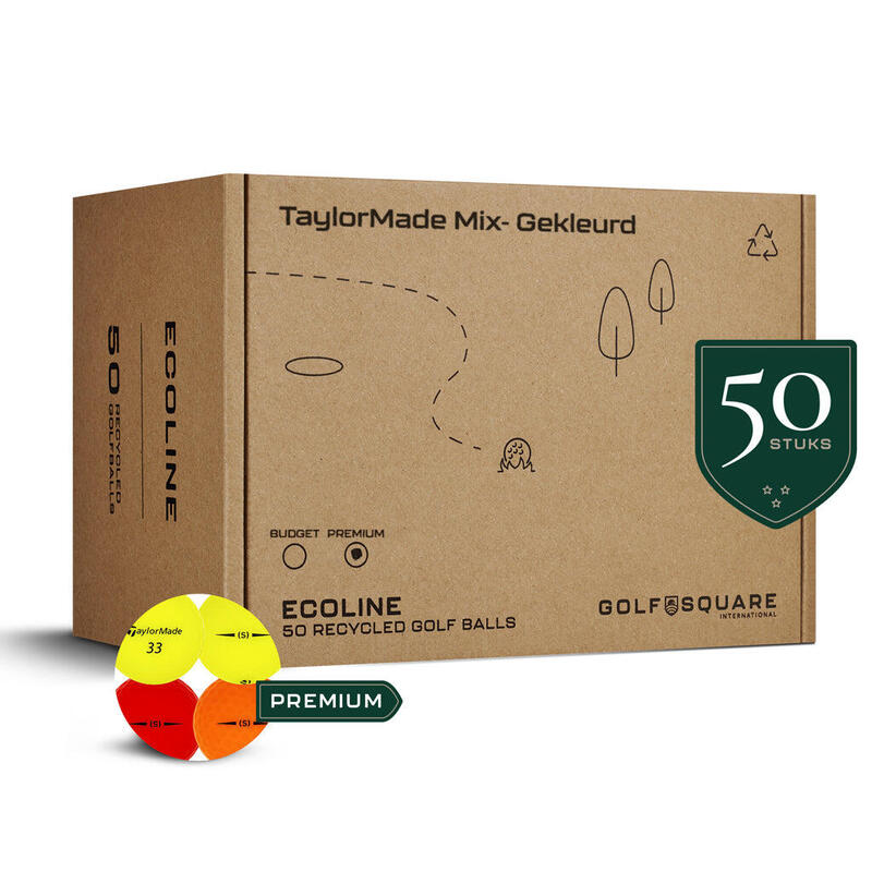 Refurbished TaylorMade Golf Ball Mix - gefärbt | Grade B, 50 Stücke