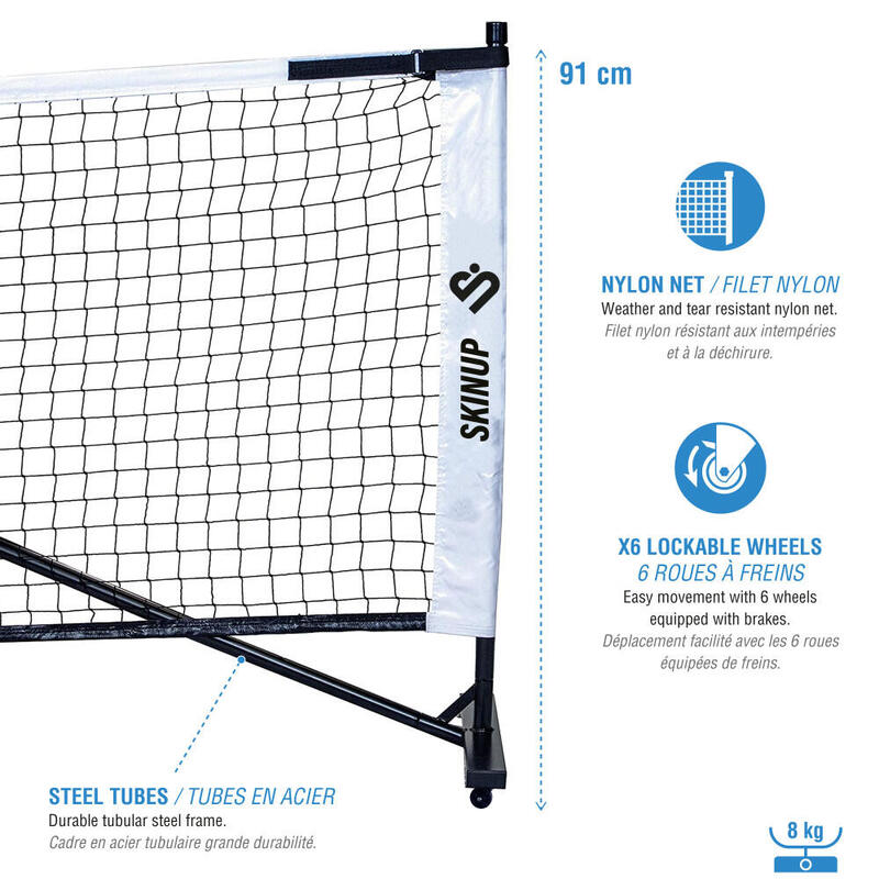 SKINUP Draagbare pickleball net op wielen