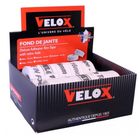 Schachtel mit 10 Rollen Leinwandfelgenband Velox