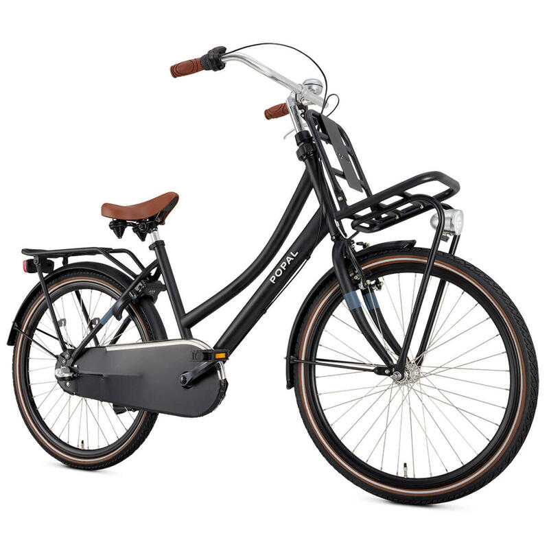 Popal Daily Dutch Basic+ N3 - Kinder Transportfiets - 24 Inch - Mat Zwart