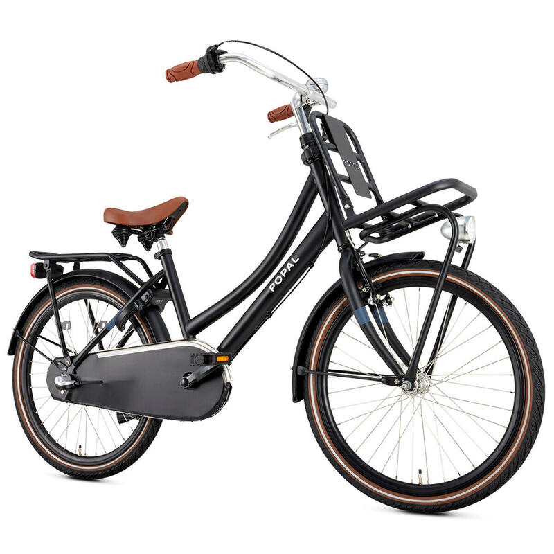 Popal Daily Dutch Basic+ N3 - Bici per bambini - 22 pollici - Nero opaco