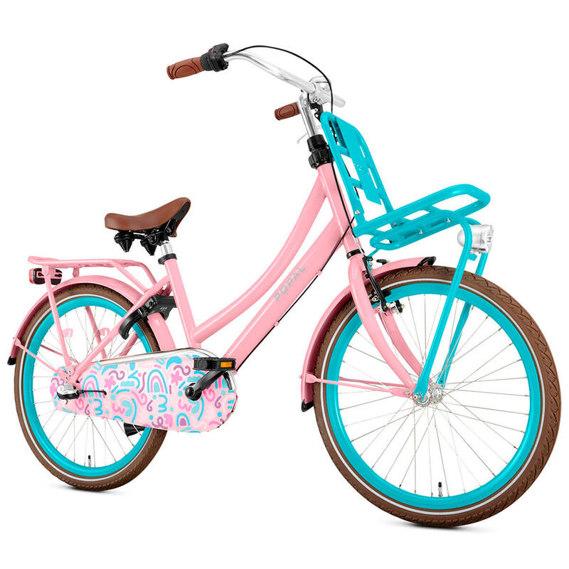 Vélo Enfant Hollandais Popal Daily Dutch Basic+ N3 - 22 pouces - Rose/Menthe