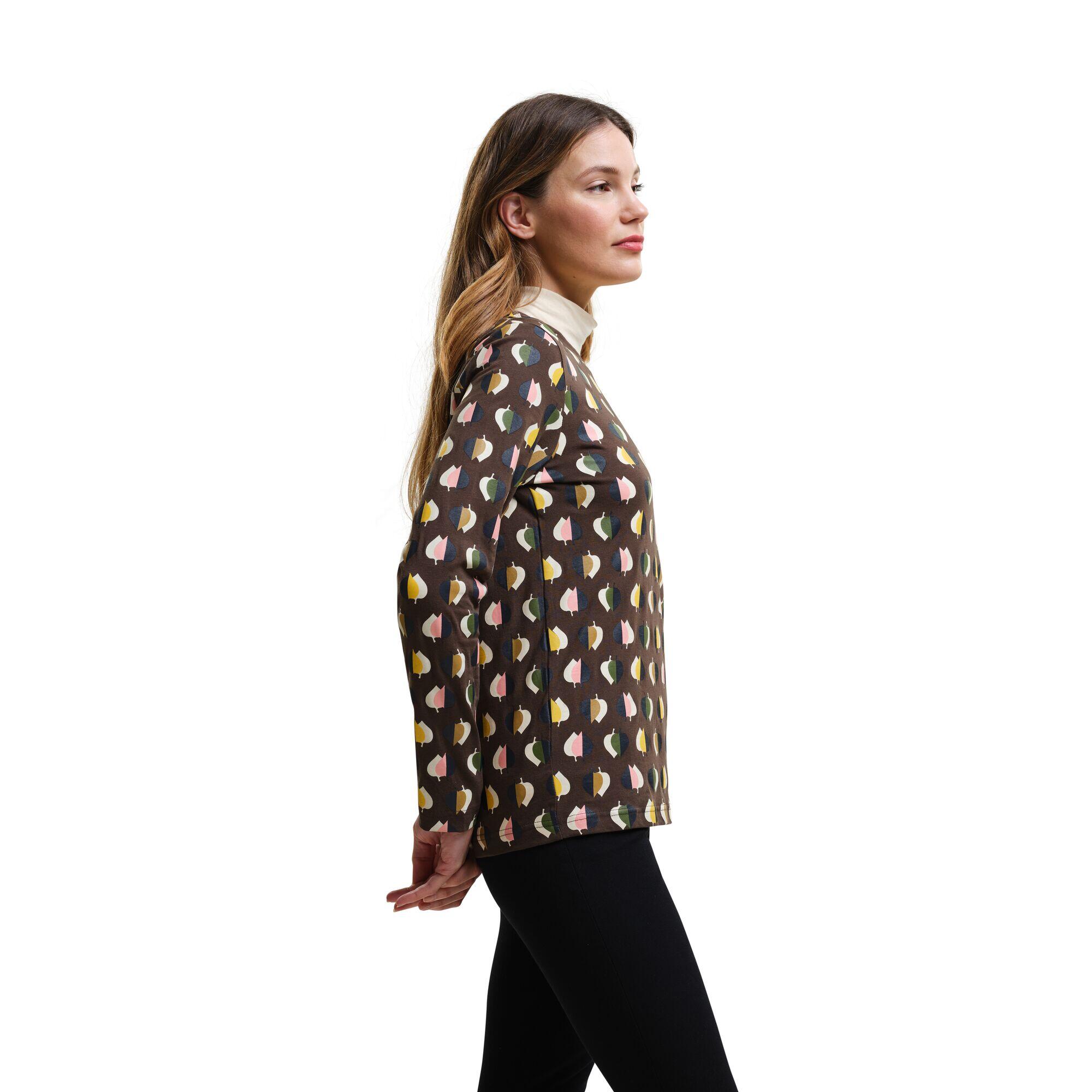 Womens/Ladies Orla Kiely Leaf Print LongSleeved TShirt (Tiny Elm Grey) 3/5