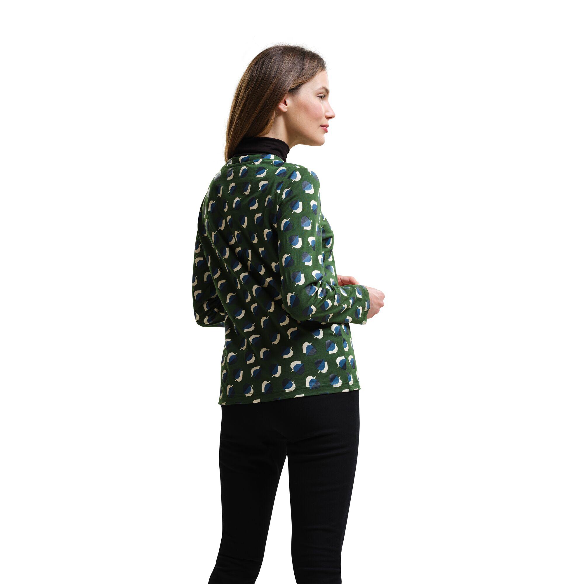Womens/Ladies Orla Kiely Leaf Print LongSleeved TShirt (Shadow Elm Emerald) 3/5