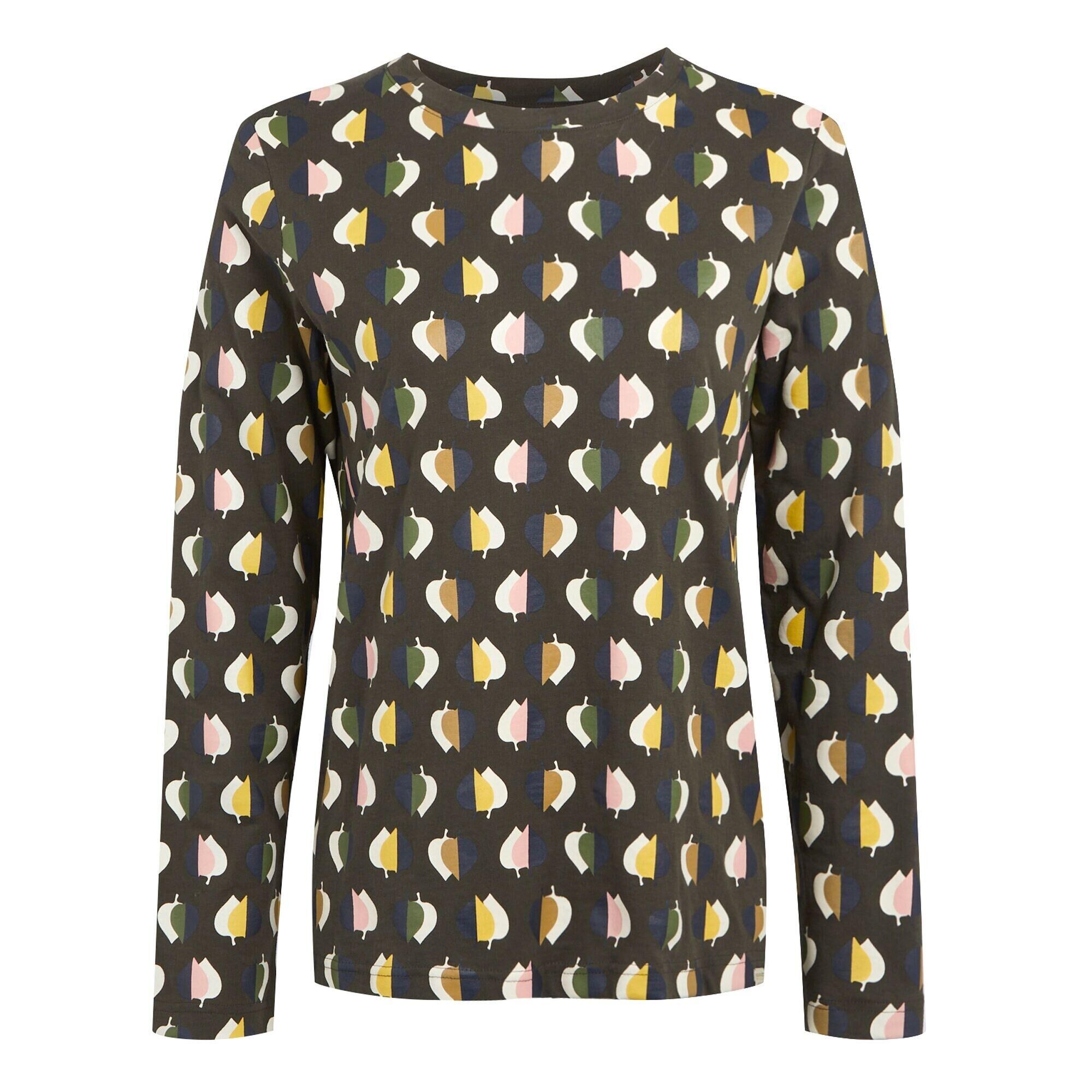 REGATTA Womens/Ladies Orla Kiely Leaves LongSleeved TShirt (Tiny Elm Grey)