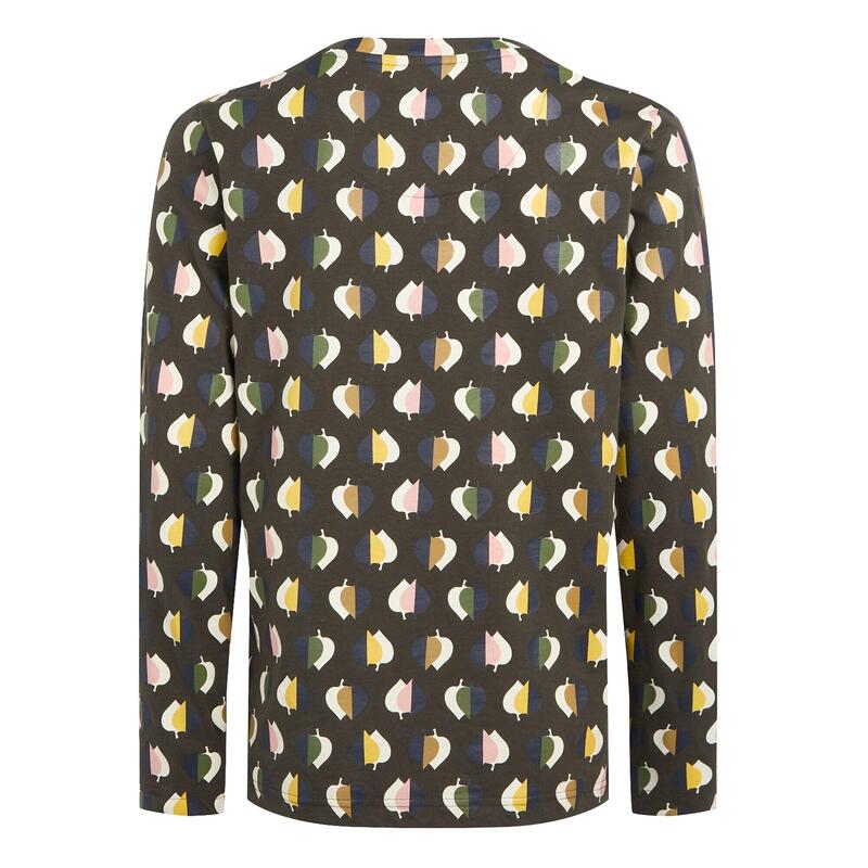 Camisola de Manga Comprida Folhas Orla Kiely Mulher Olmo minúsculo Cinzento