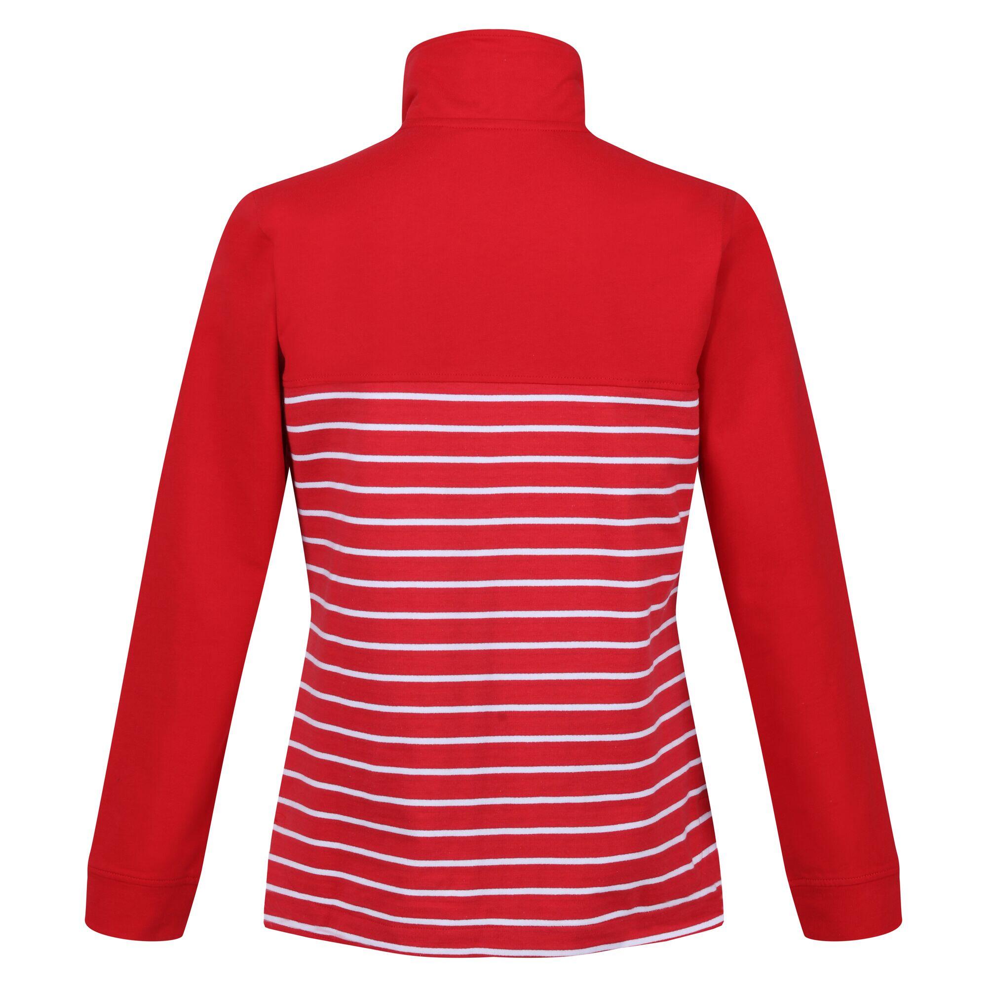 Womens/Ladies Bayla Striped Button Neck Sweatshirt (Miami Red/White) 2/5