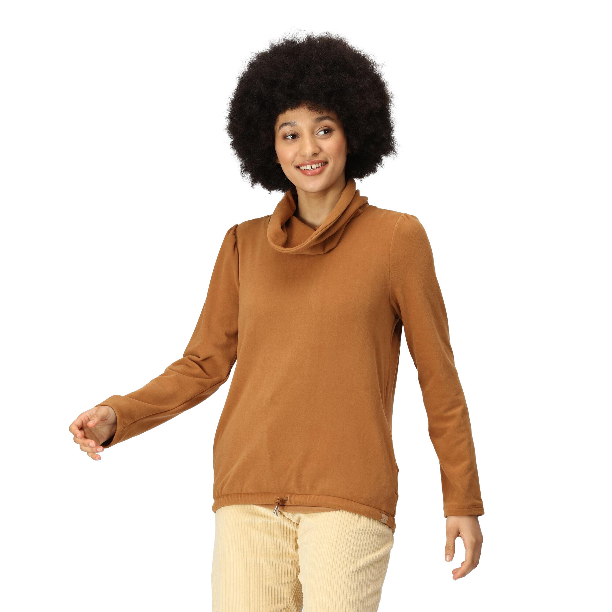 Womens/Ladies Adarae Fleece Roll Neck Sweatshirt (Rubber) 3/5