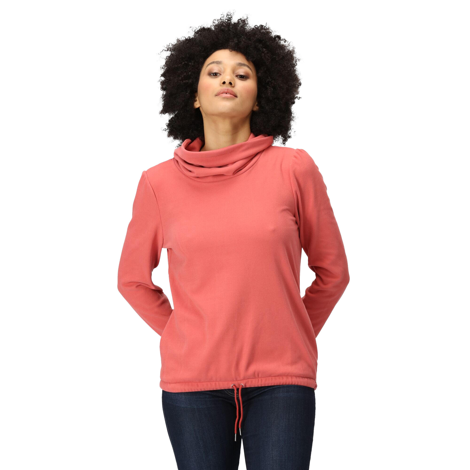 Womens/Ladies Adarae Fleece Roll Neck Sweatshirt (Mineral Red) 3/5