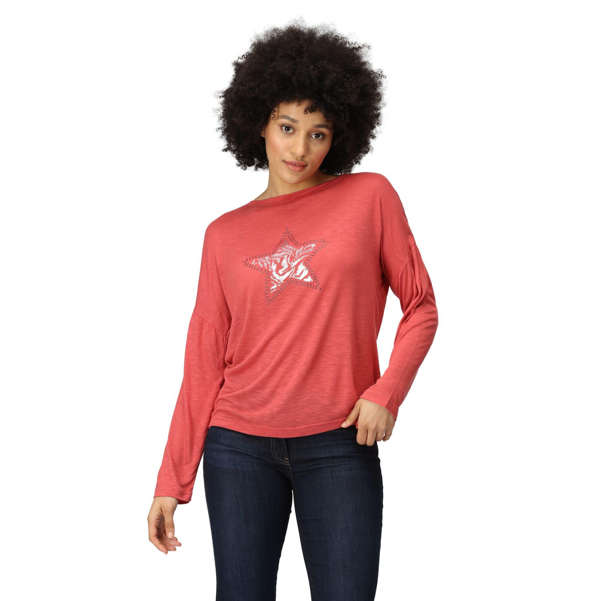 Womens/Ladies Carlene LongSleeved TShirt (Mineral Red) 3/5