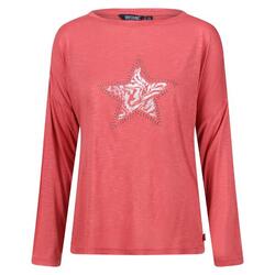 Camiseta Carlene de Manga Larga para Mujer Rojo Mineral