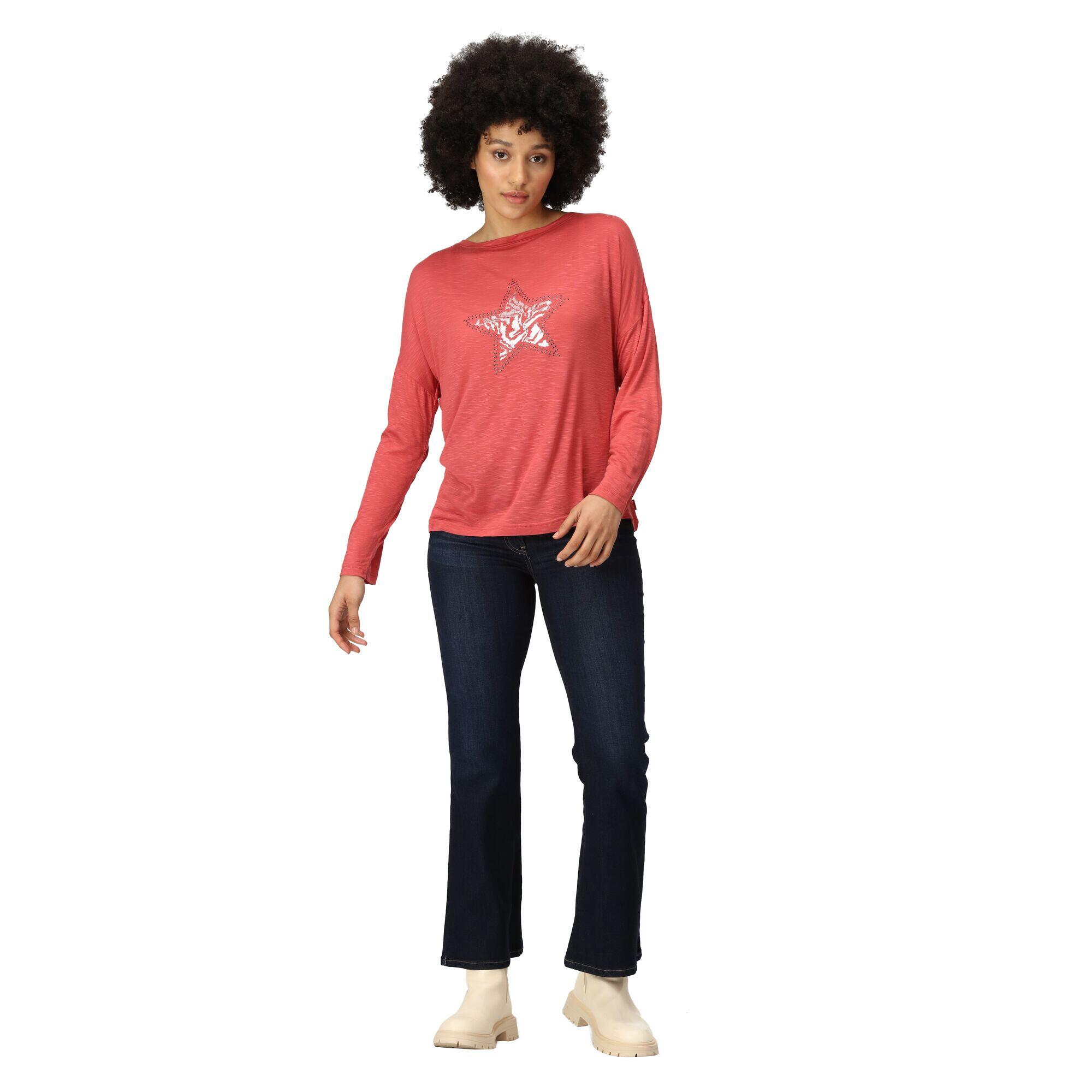 Womens/Ladies Carlene LongSleeved TShirt (Mineral Red) 4/5