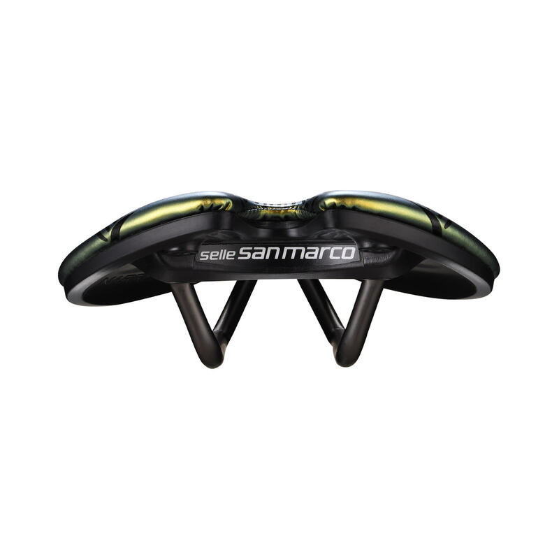 Selle San Marco ASPIDE Short Open-Fit Racing Narrow Iridescent Gold.