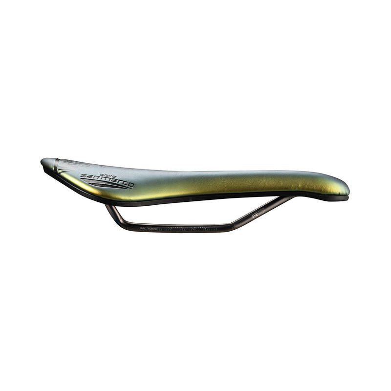 Selle San Marco ASPIDE Short Open-Fit Racing Narrow Iridescent Gold.