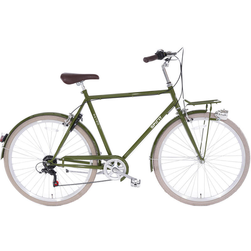 Spirit Retro Herenfiets Groen 6 Versnellingen 28 inch 57 cm