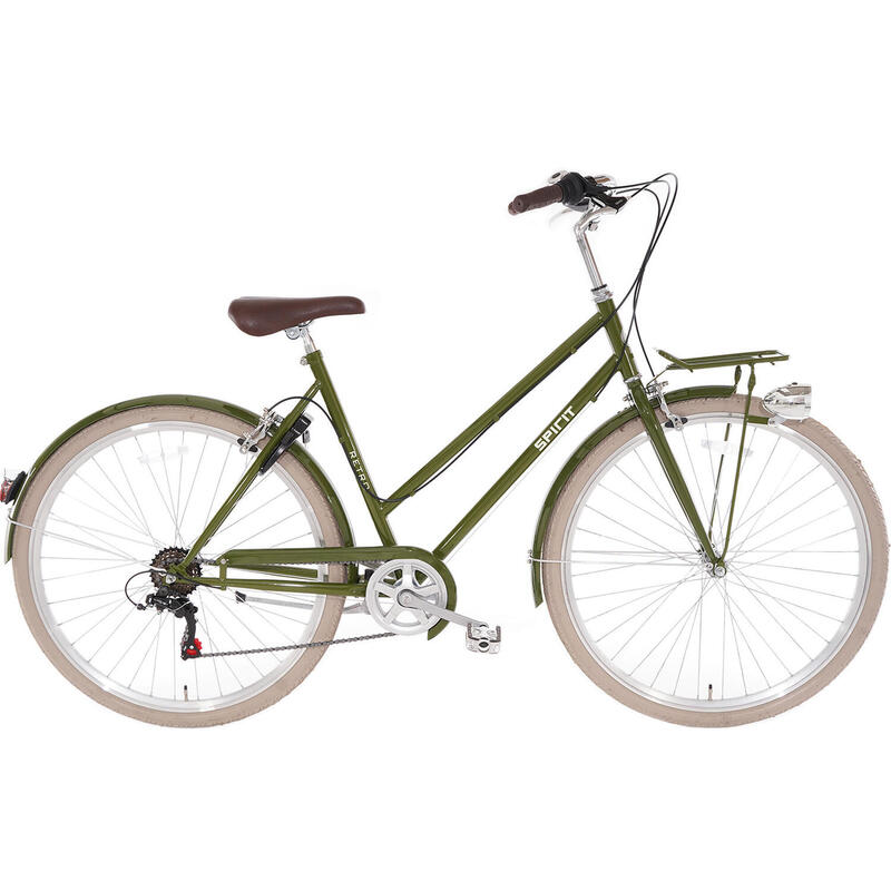 Spirit Retro Damesfiets Groen 6 versnellingen 28 inch 53 cm