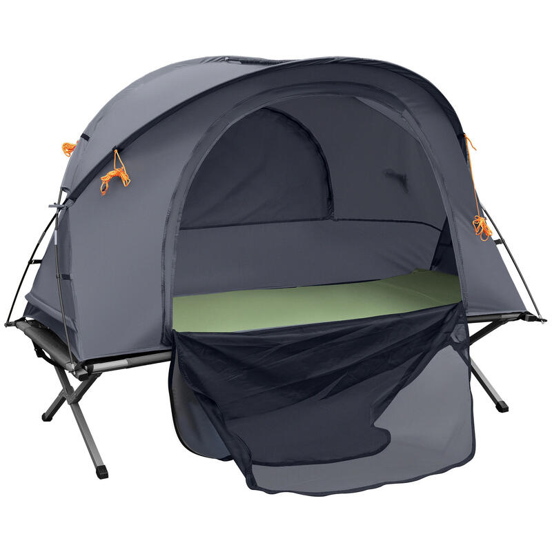 Cama de Camping Outsunny 200x86x147 cm Gris