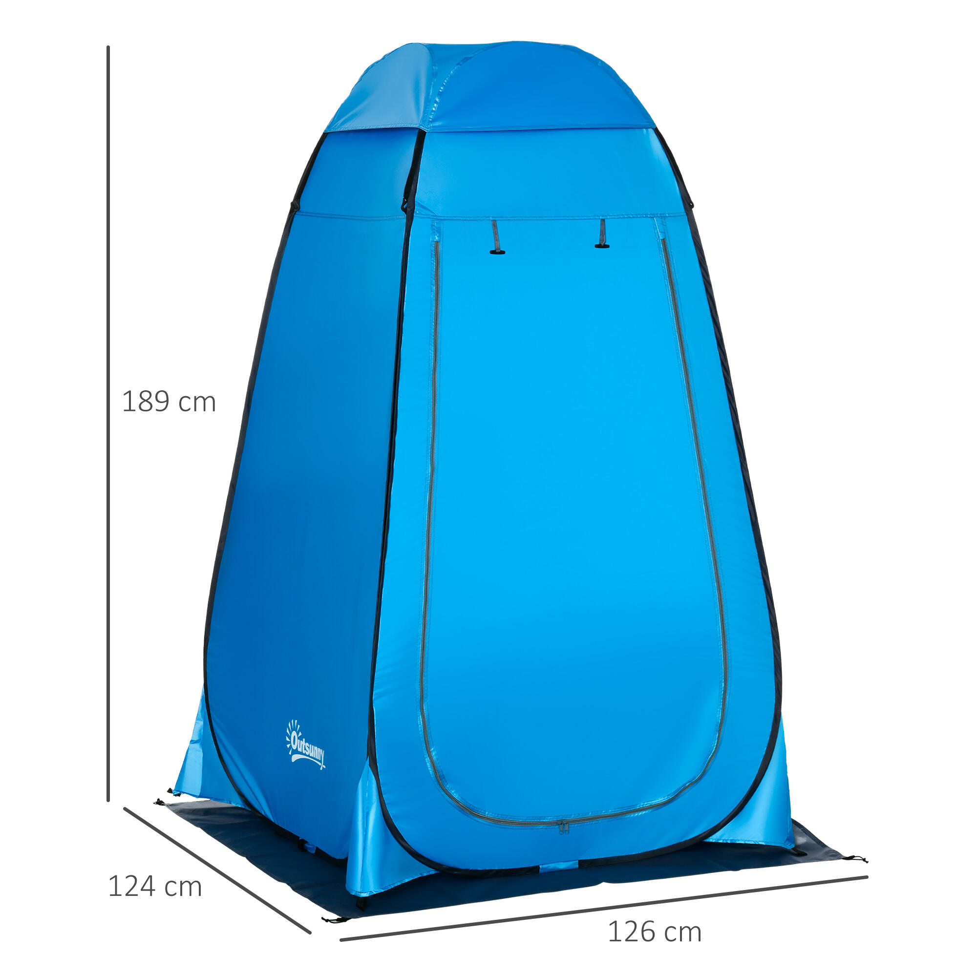 Outsunny Tenda Doccia da Campeggio con Porta a Cerniera e Borsa Blu 3/7