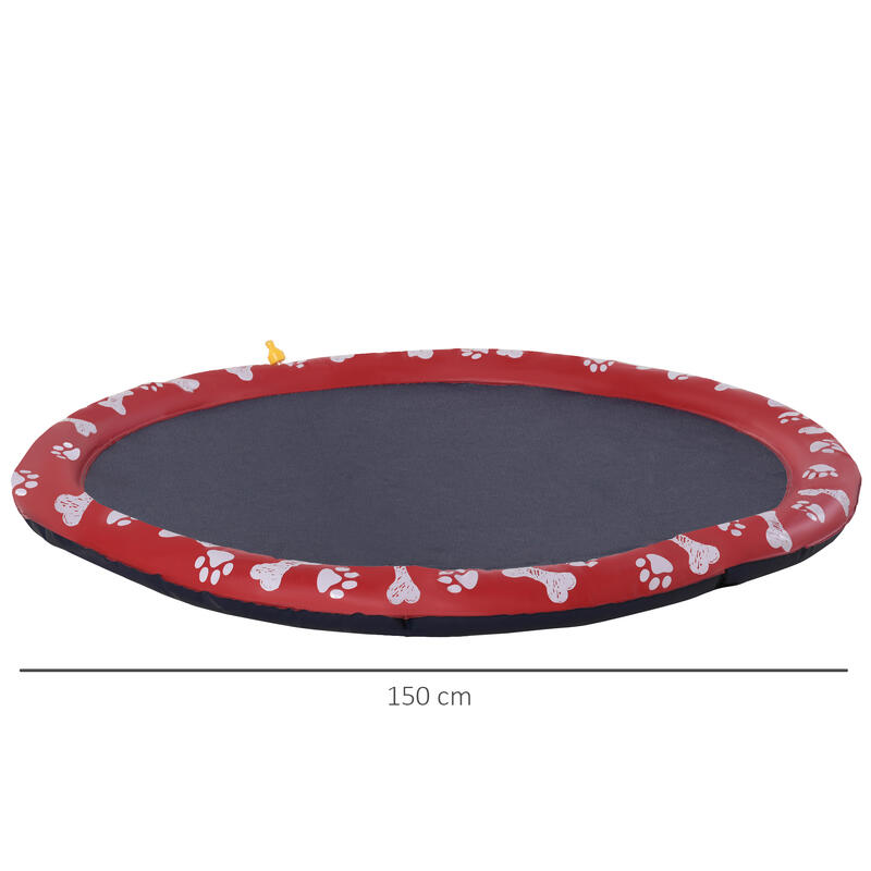 Splash pad aspersor de juegos de agua PawHut 170x170 cm rojo