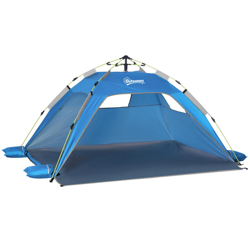 Tenda de praia 220x173x120 cm azul Outsunny