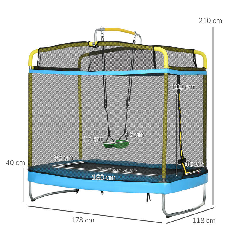 Trampolim para crianças azul claro ZONEKIZ