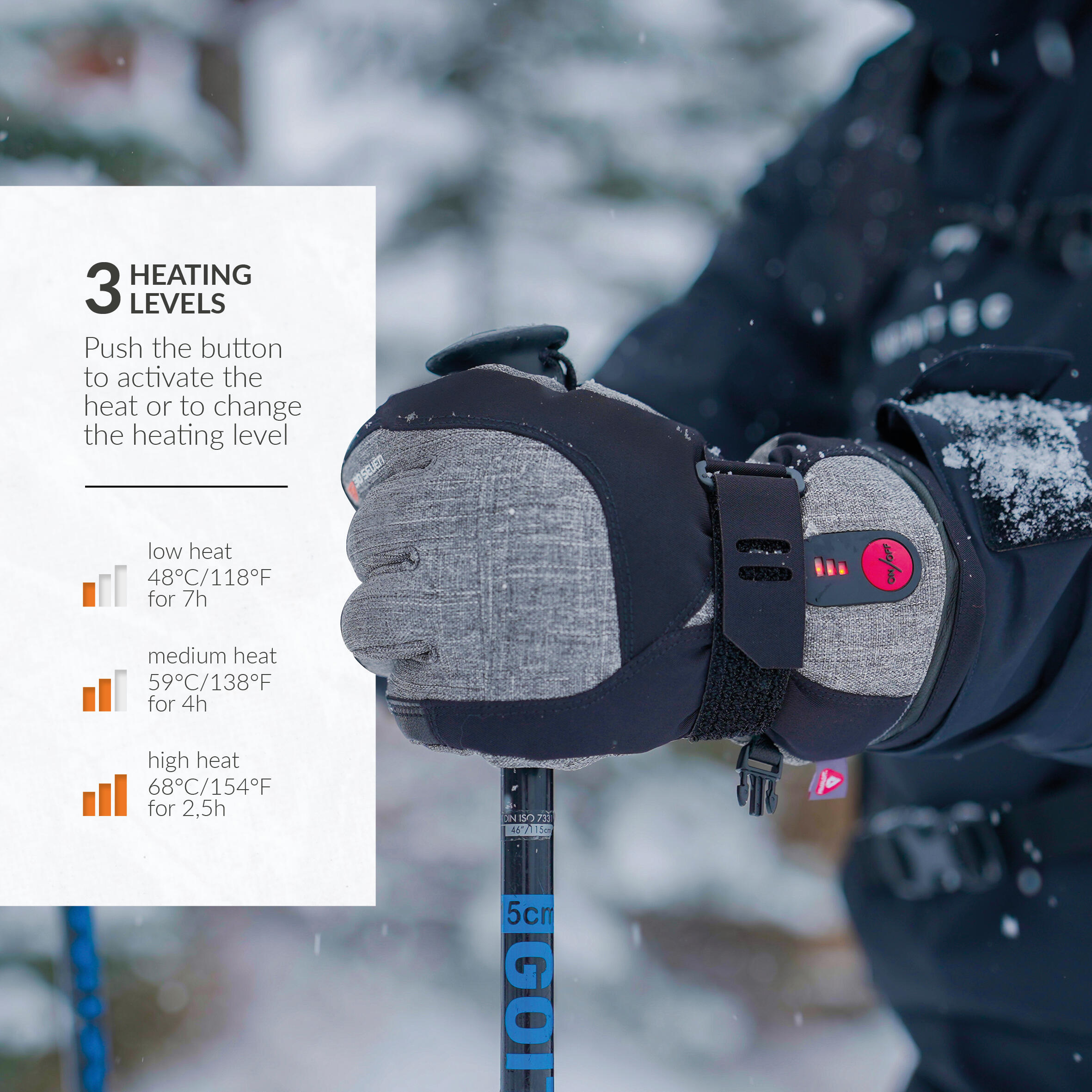 Gants Chauffants Unisexes - Extra-Chaudes avec Isolation Primaloft - Gris 6/7