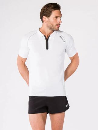 Polo OSVAL homme blanc technique zip waterproof thermocollé