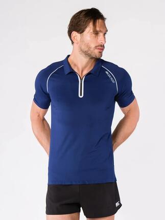 Polo OSVAL homme blanc technique zip waterproof thermocollé