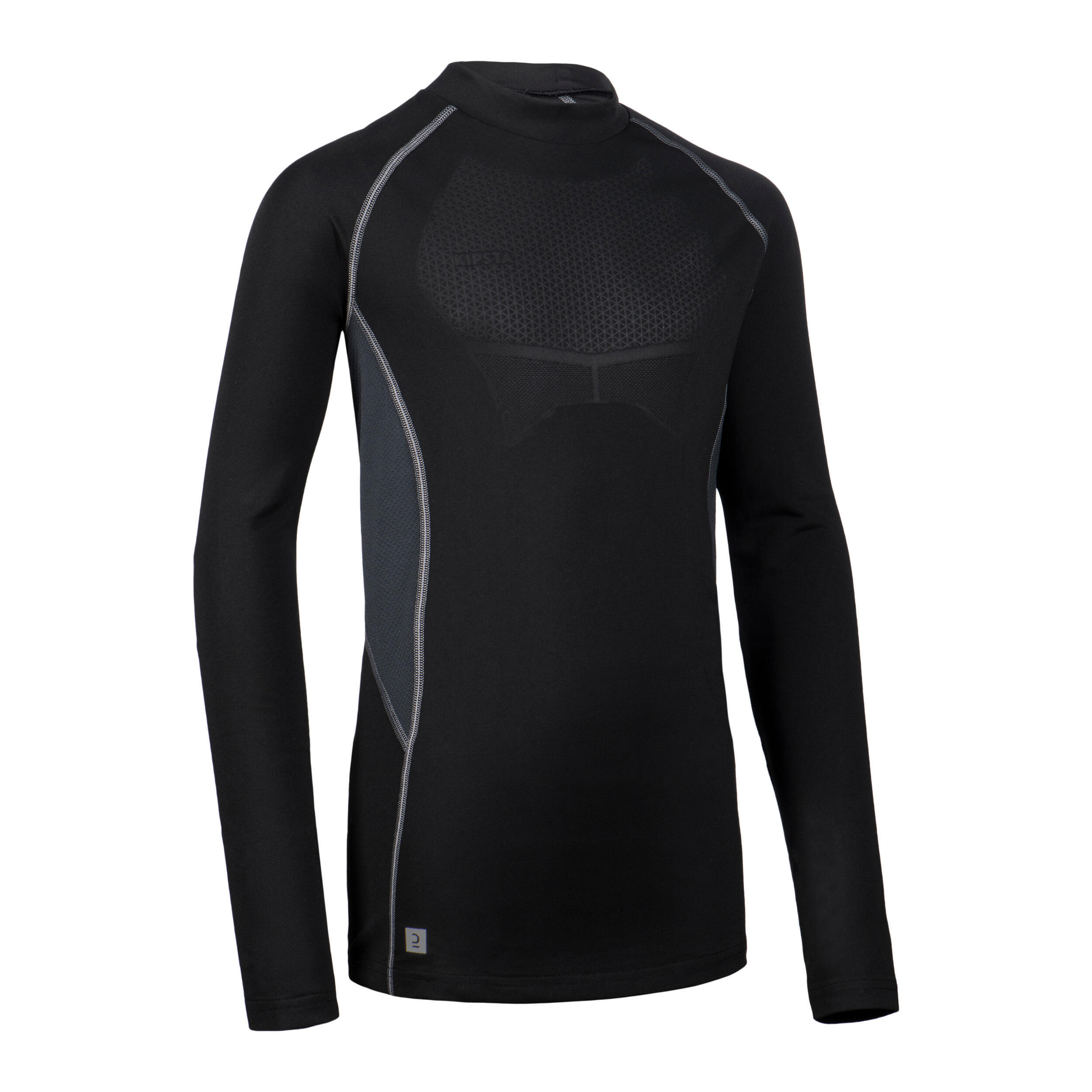 Refurbished Kids Long-Sleeved Rugby Base Layer Top R500 - Black - A Grade 1/6