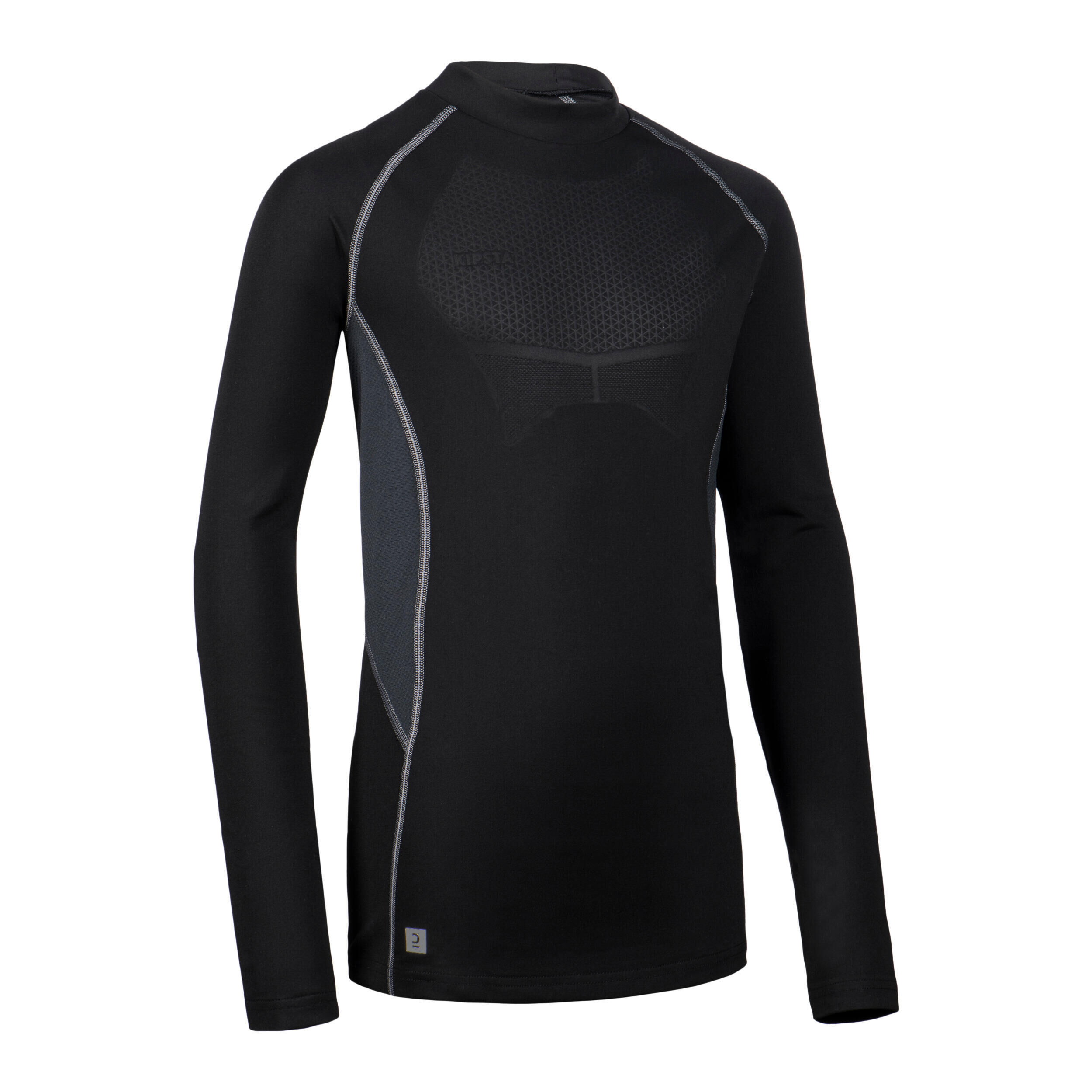 OFFLOAD Refurbished Kids Long-Sleeved Rugby Base Layer Top R500 - Black - A Grade