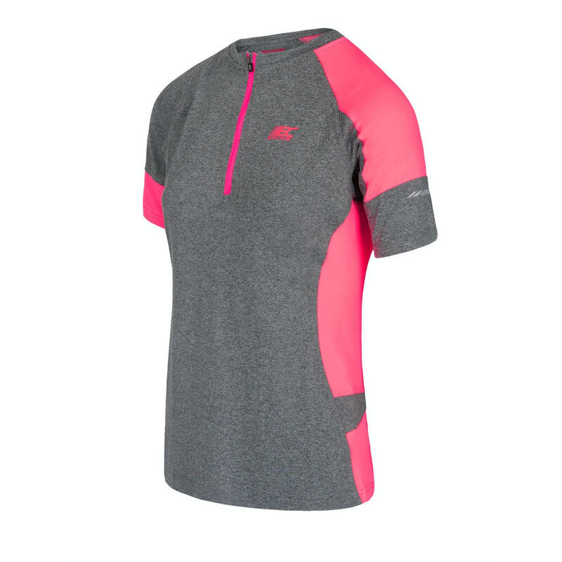 T-shirt de Trail Milie - Noir/Corail - Femme