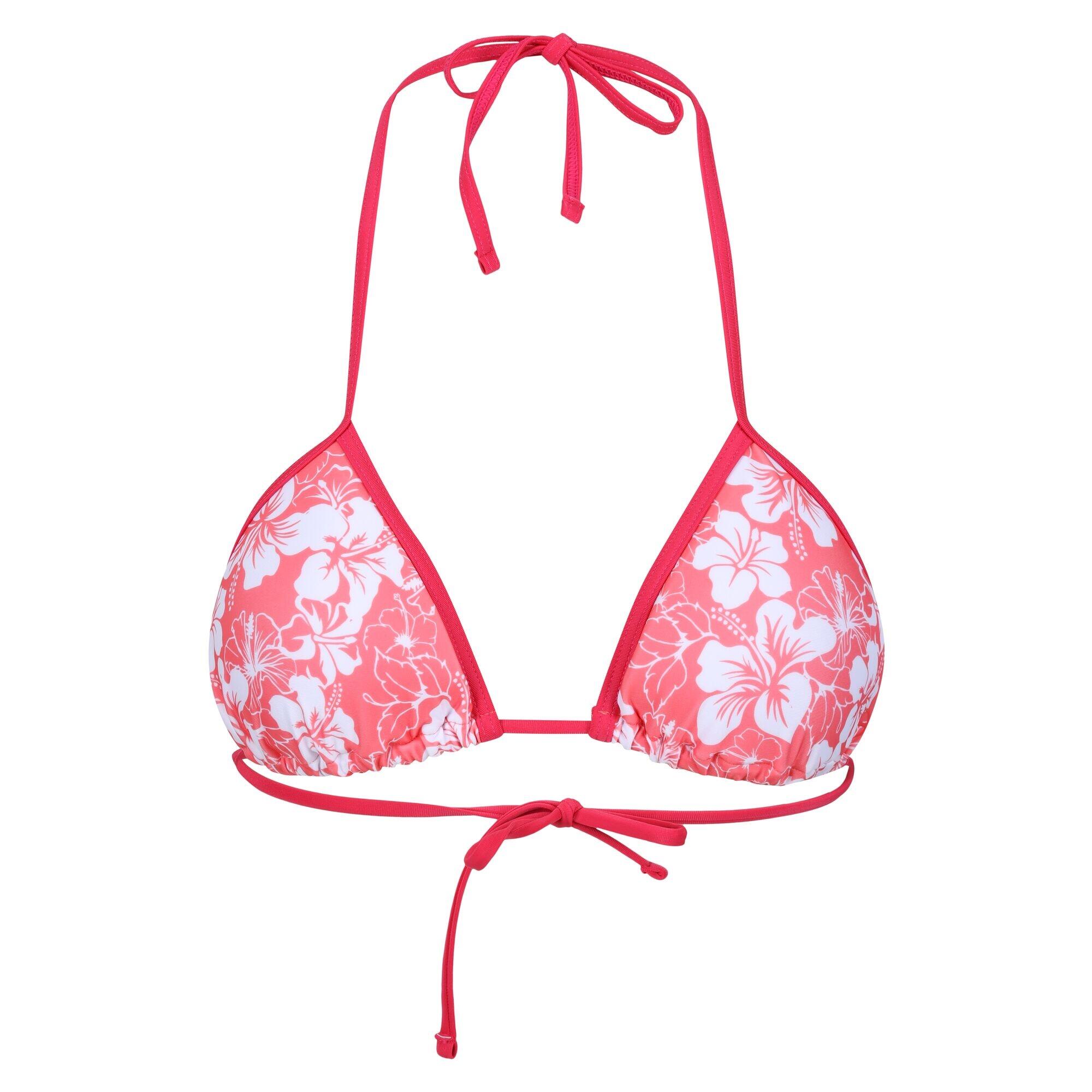 Womens/Ladies Hibiscus Bikini Top (Peach Bloom) 1/5