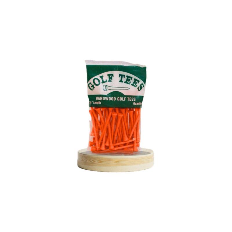 50 Tees de Golf de Madera - Tamaño 3-1/4 - 83 mm NARANJA CITRUS