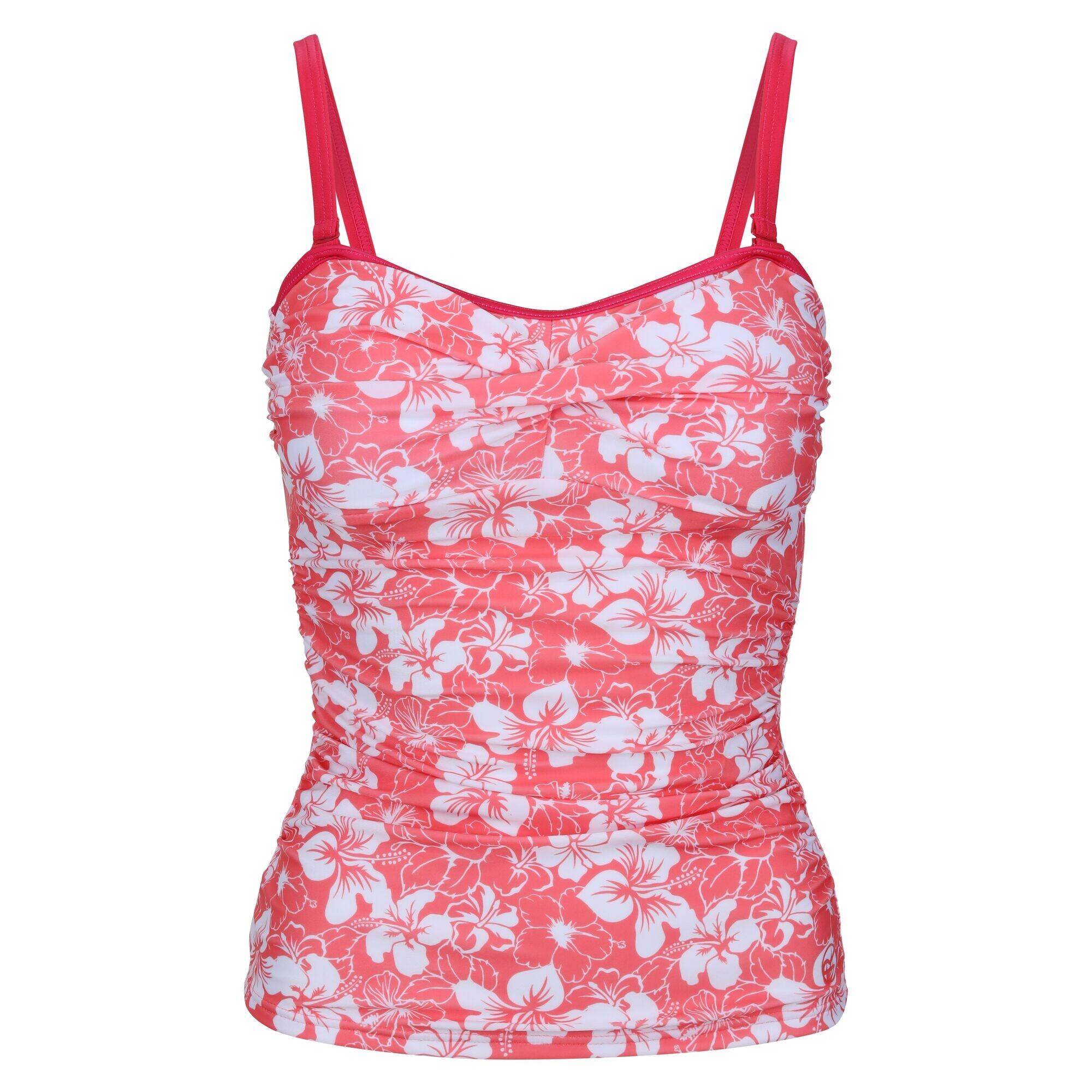 REGATTA Womens/Ladies Aceana II Hibiscus Tankini Top (Peach Bloom)