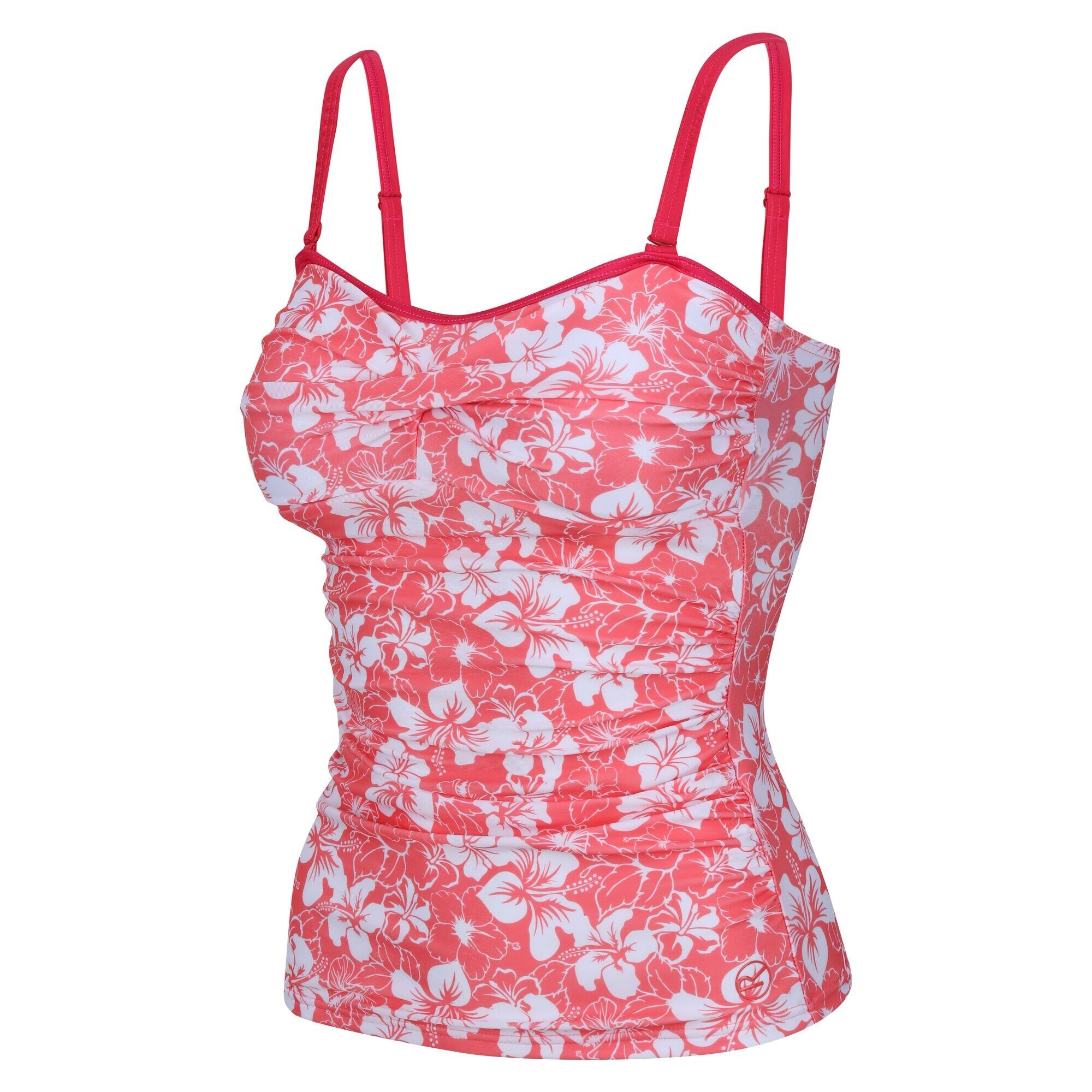 Womens/Ladies Aceana II Hibiscus Tankini Top (Peach Bloom) 4/5