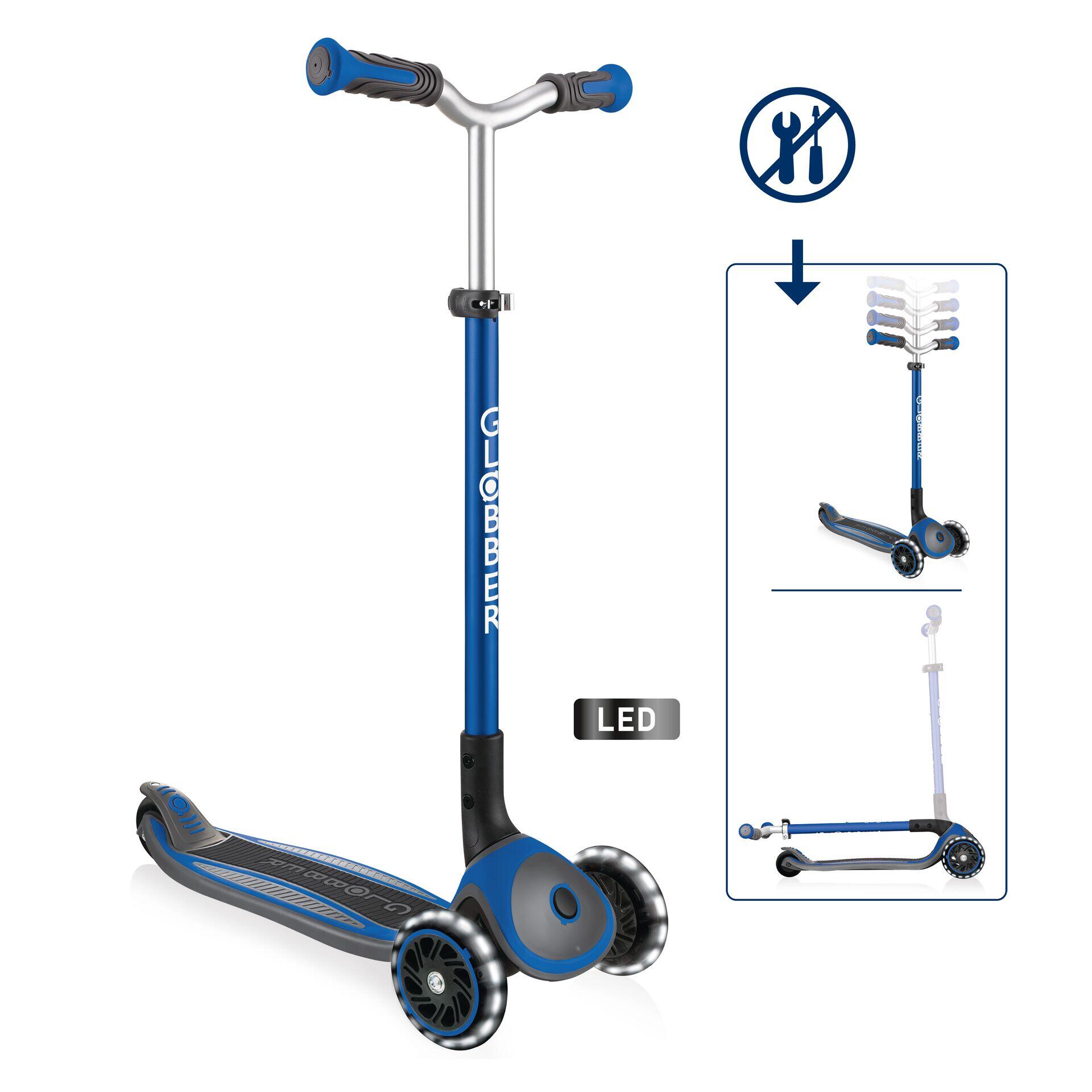 GLOBBER GLOBBER MASTER LIGHTS dunkelblau, mit Leuchtrollen