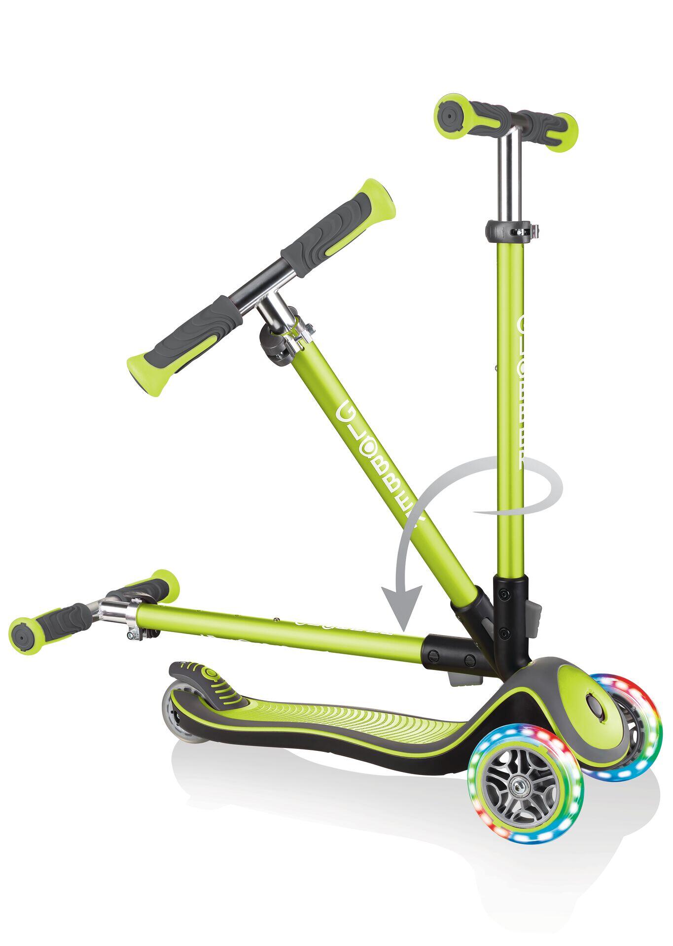 Trotineta pliabila Globber Elite Deluxe Lights Verde 12/15